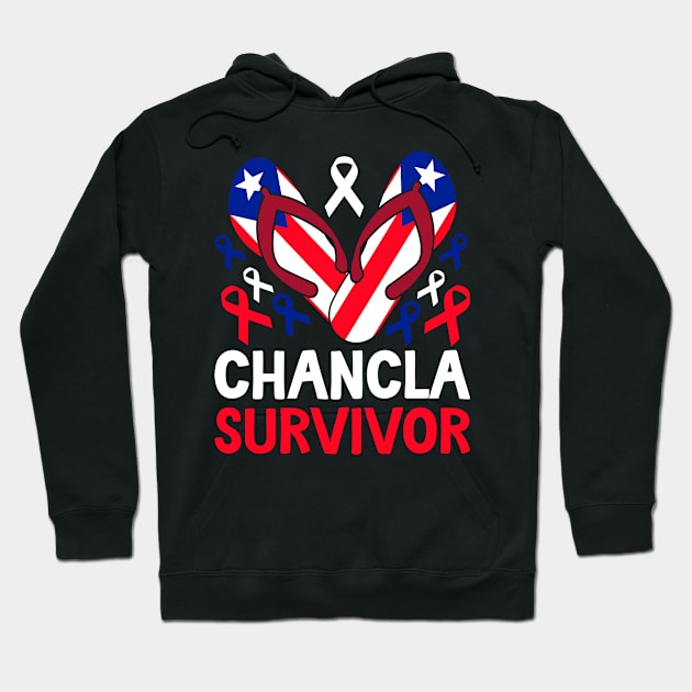 Chancla Survivor La Chancla Puerto Rican Puerto Rico Flag Hoodie by Alex21